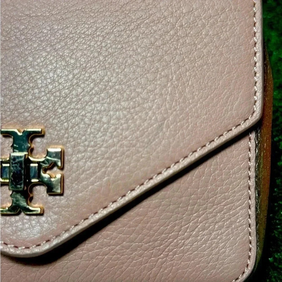Tory Burch Pink/Gold Leather Mini Kira Crossbody Bag - Picture 3 of 10